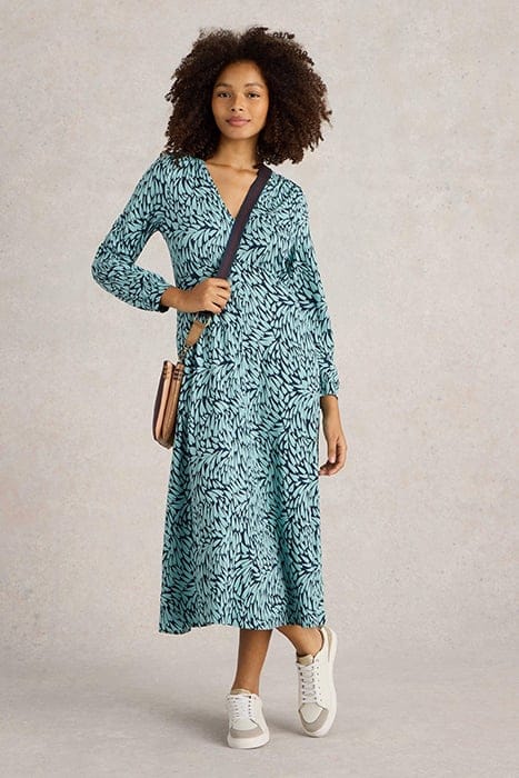 MEGAN JERSEY MIDI DRESS NAVY PRINT 1