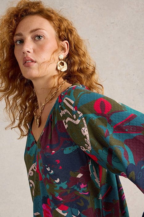 IMOGEN TOP GREEN PRINT 4