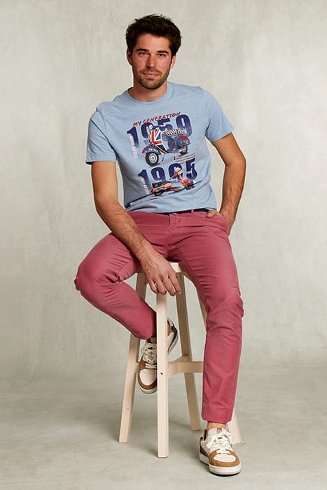 SLIM FIT COTTON CHINO AMARANTH PINK 3