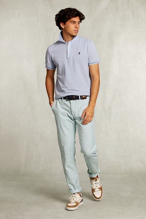 SLIM FIT COTTON CHINO SISAL BLUE 3
