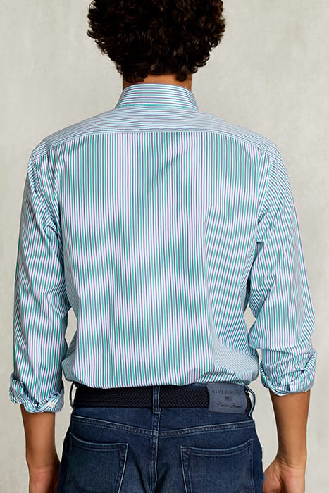CUSTOM FIT STRIPED SHIRT WITH POCKET MULTI MULTI 2
