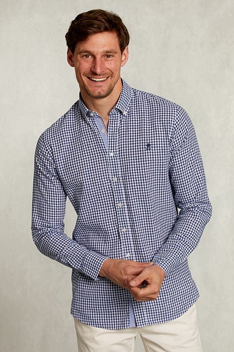 CUSTOM FIT CHECKED SHIRT BLUE/WHITE BLUE 1