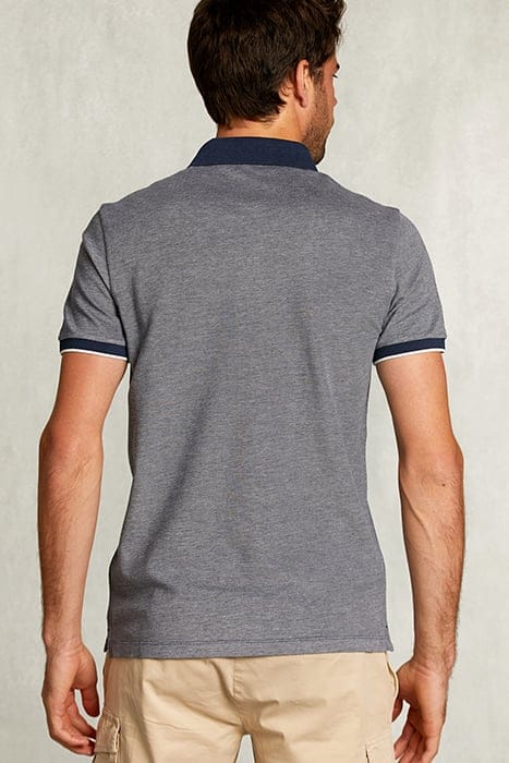 CUSTOM FIT COTTON POLO INDIAN OCEAN MIX BLUE 2