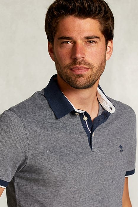 CUSTOM FIT COTTON POLO INDIAN OCEAN MIX BLUE 4