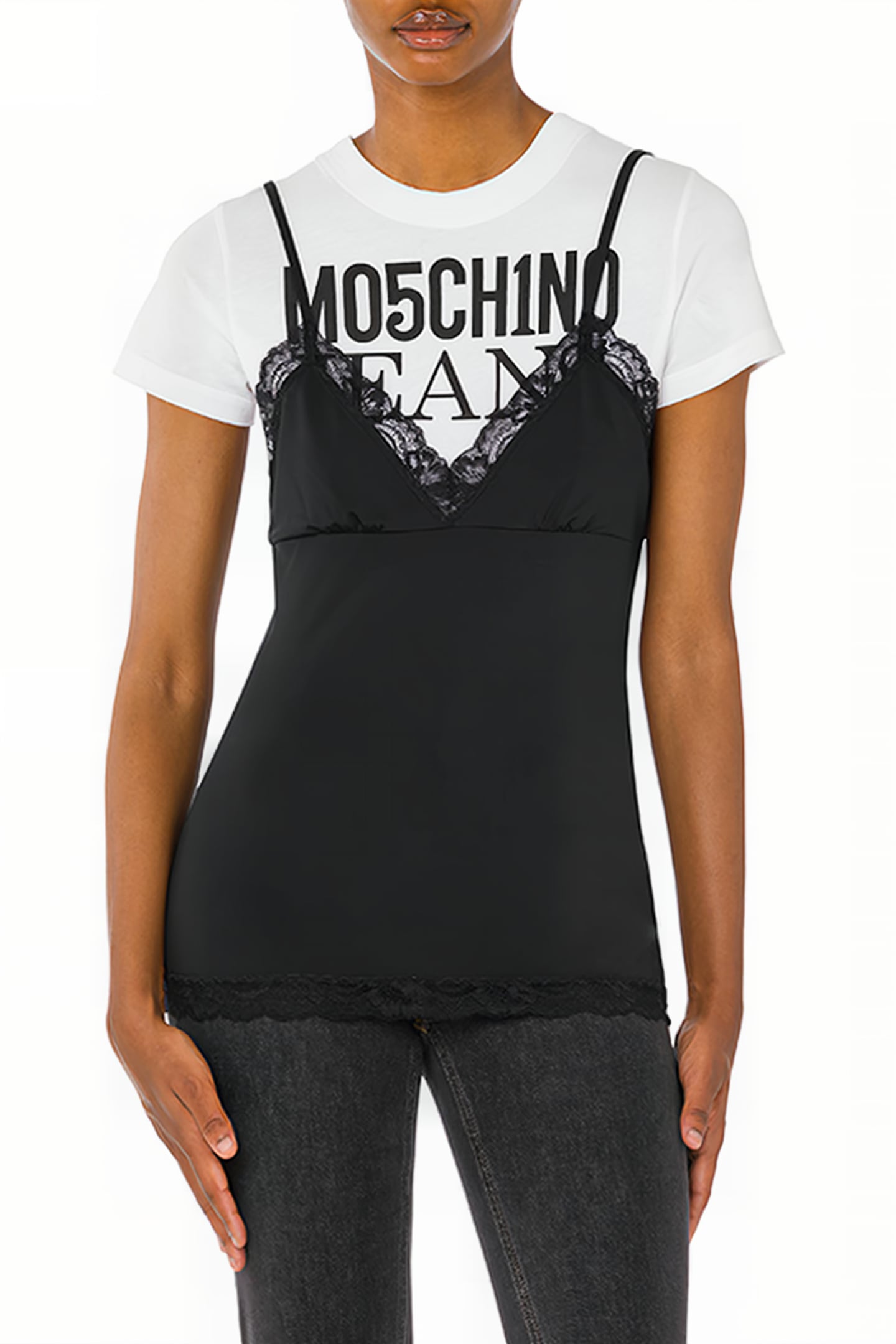 TROMPE L'ŒIL JERSEY T-SHIRT BLACK 1