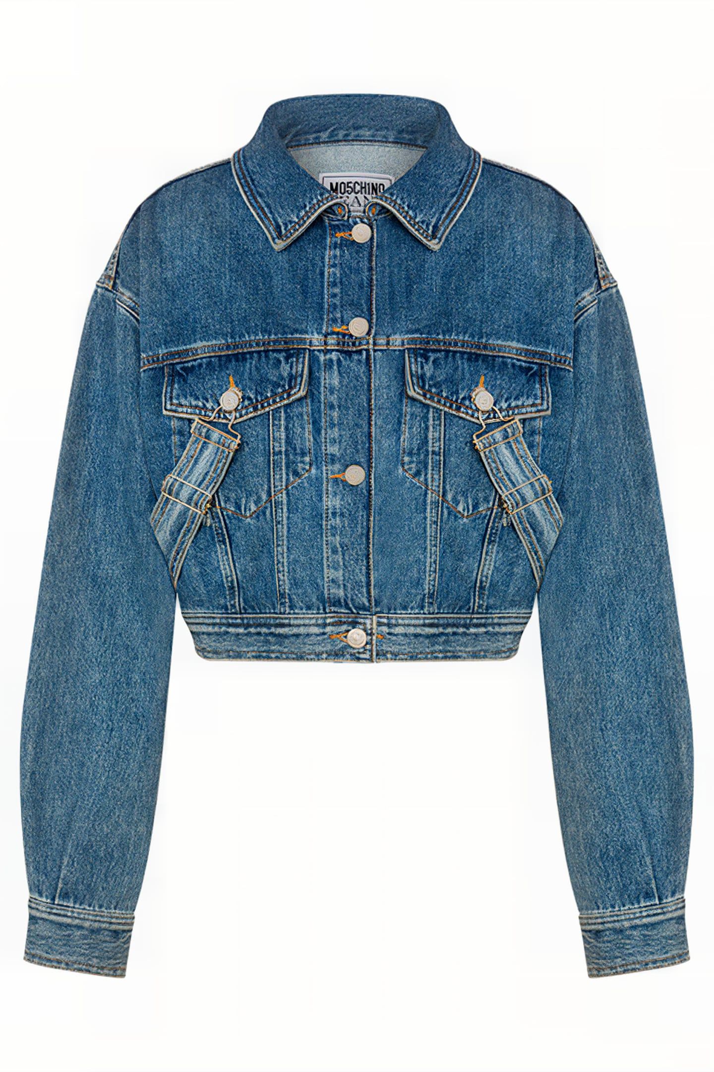 SUSPENDERS CROPPED DENIM JACKET BLUE 3