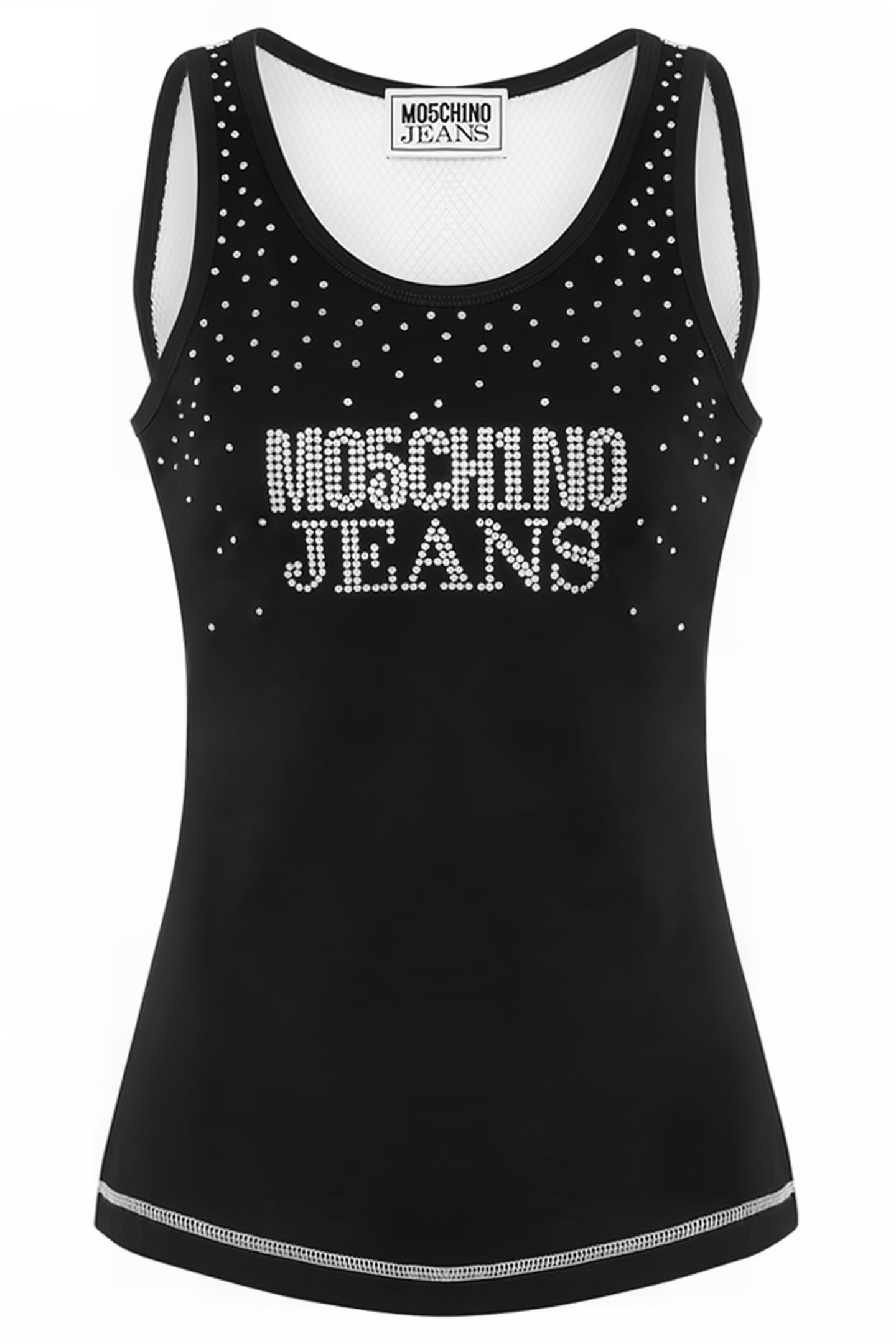 RHINESTONE LOGO JERSEY TANK TOP BLACK 3