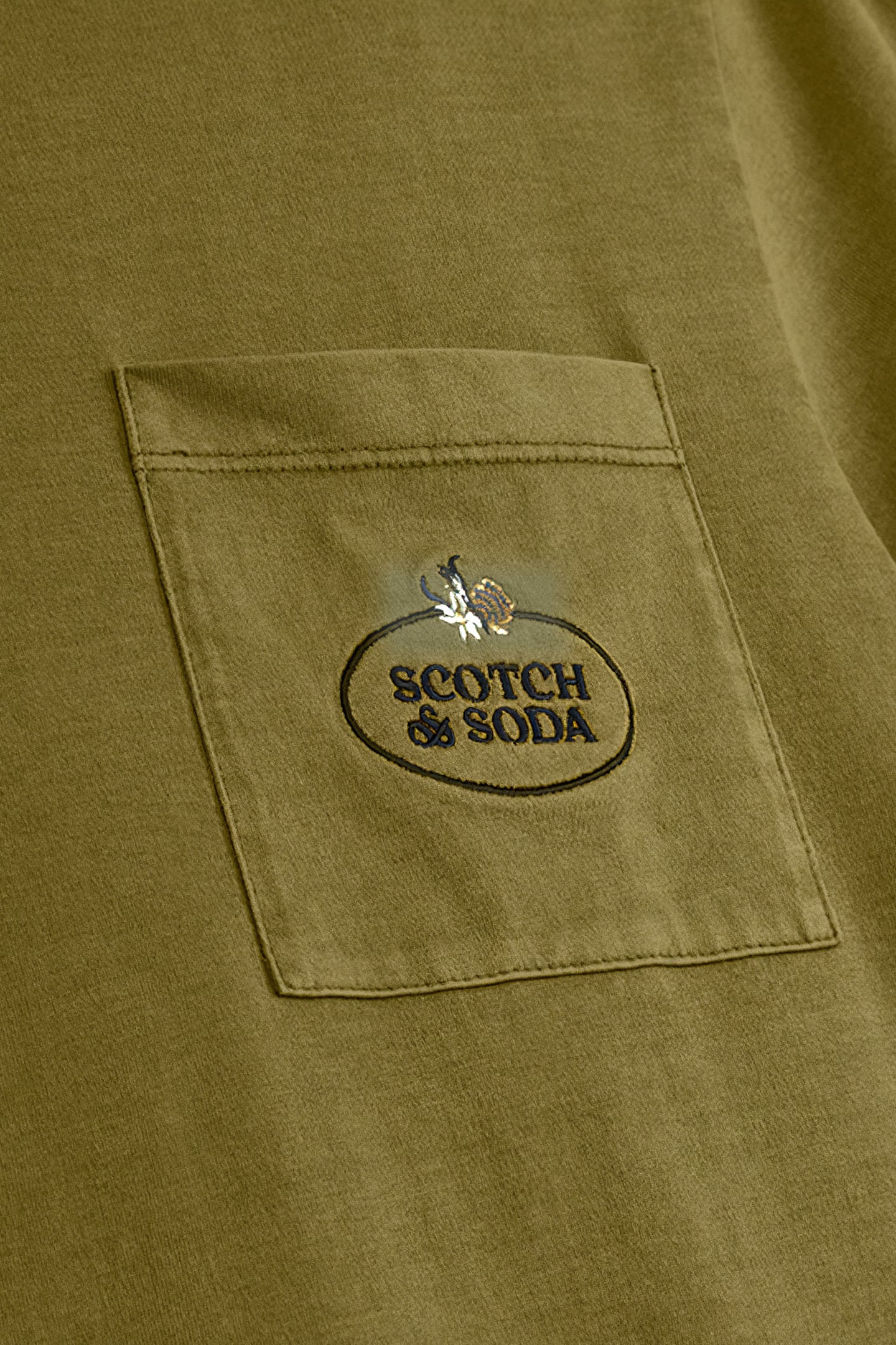 GARMENT DYED SS POCKET TEE MOSS GREEN 3