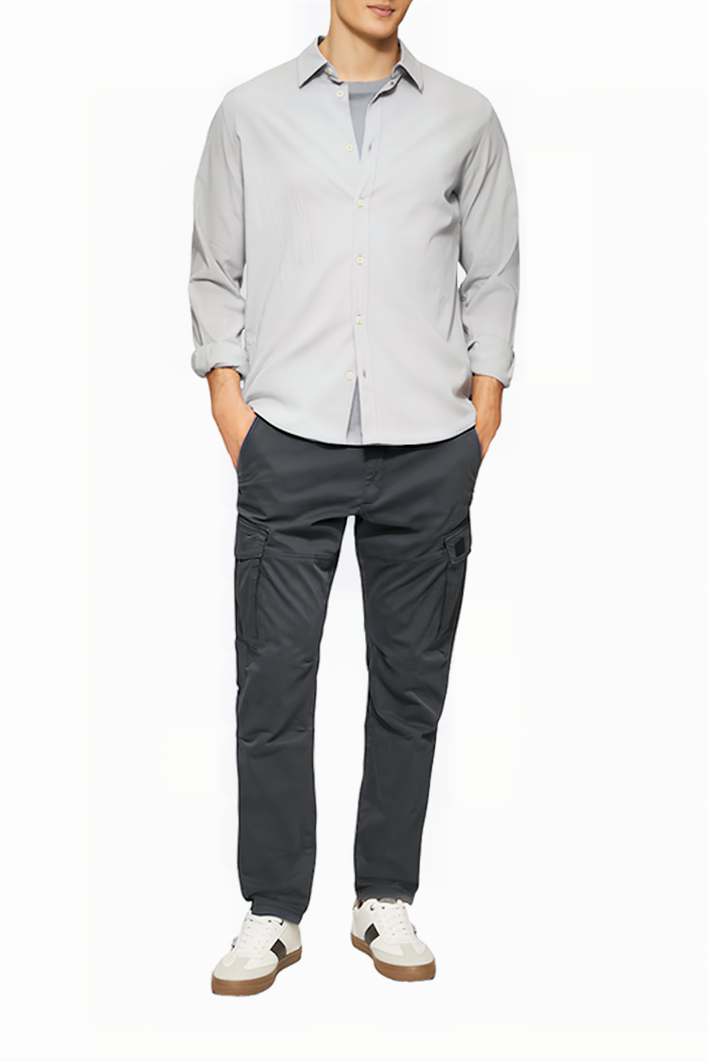 S.OLIVER PANTS GREY/BLACK 2