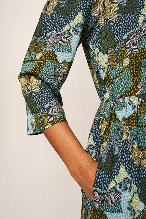 NORAH MIDI DRESS GREEN MULTI 4