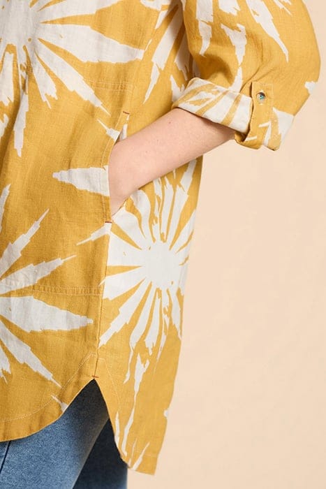 EVELYN LINEN TUNIC CHARTREUSE PRINT 4