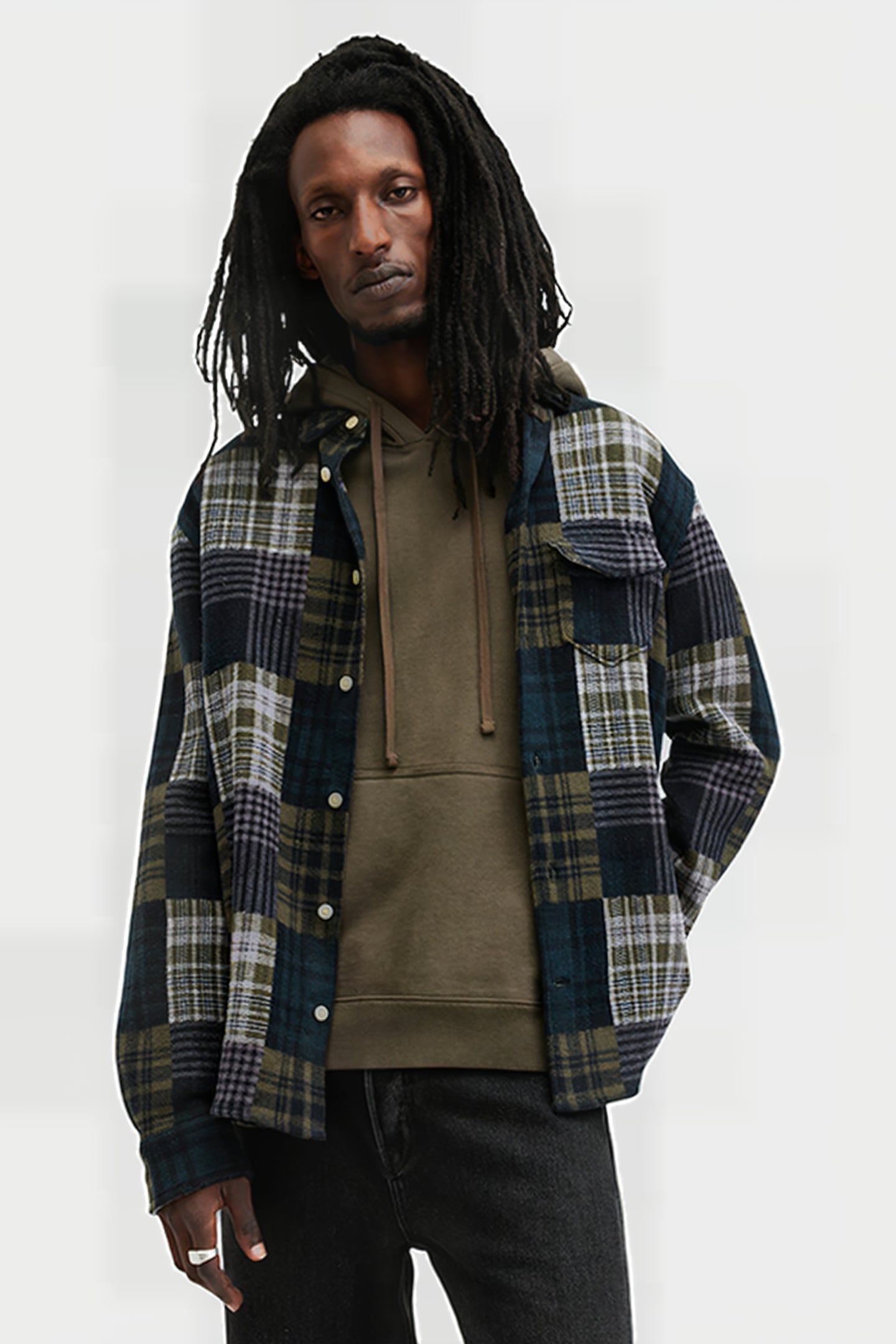 HOPTON LS SHIRT KHAKI GREEN 6