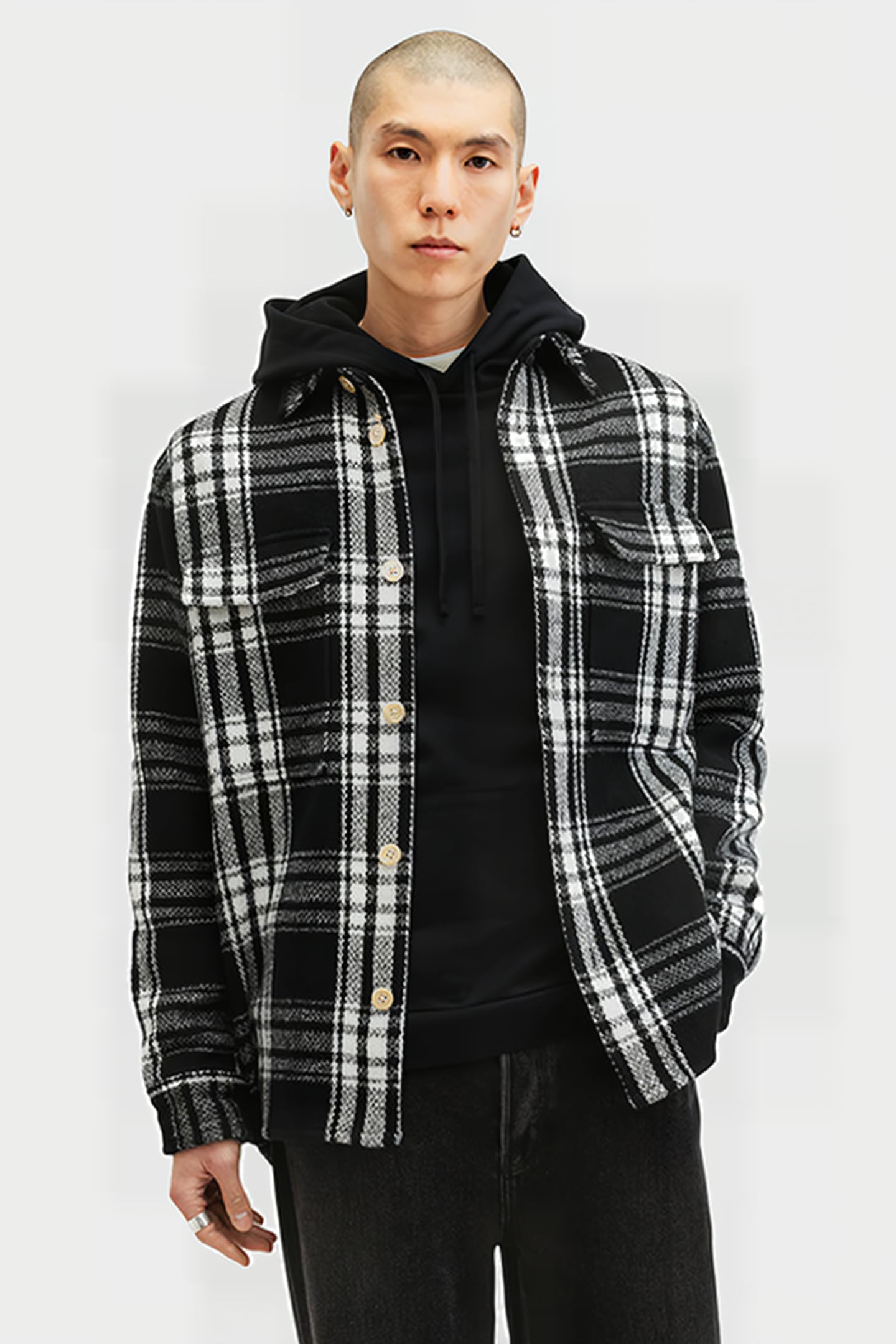 IMBER LS SHIRT BLACK/ECRU WHITE 1