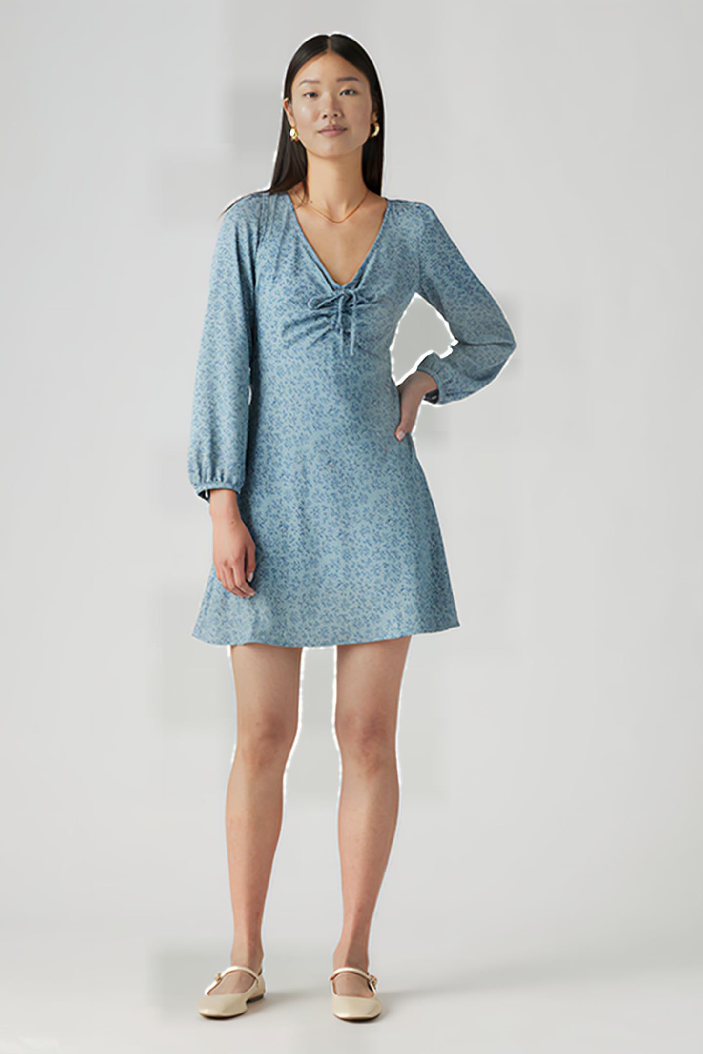 DELRAY LS MINI DRESS QUEEN B FLORAL ARON 1