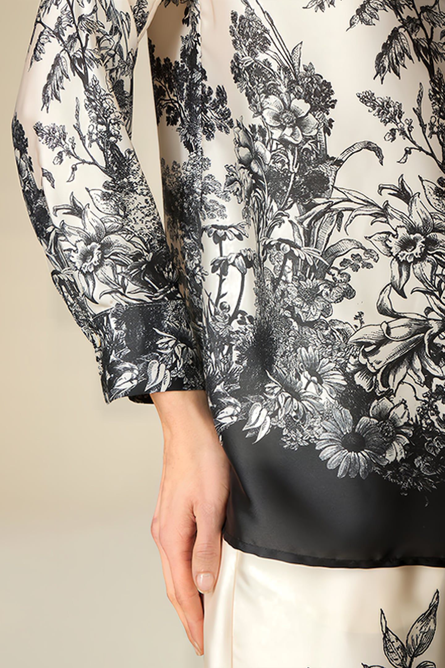 PATTERNED SATIN SHIRT WHITE 4