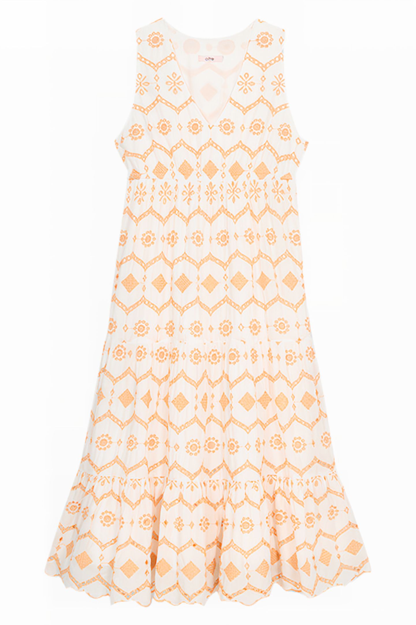 LONG BRODERIE ANGLAISE DRESS WHITE 3