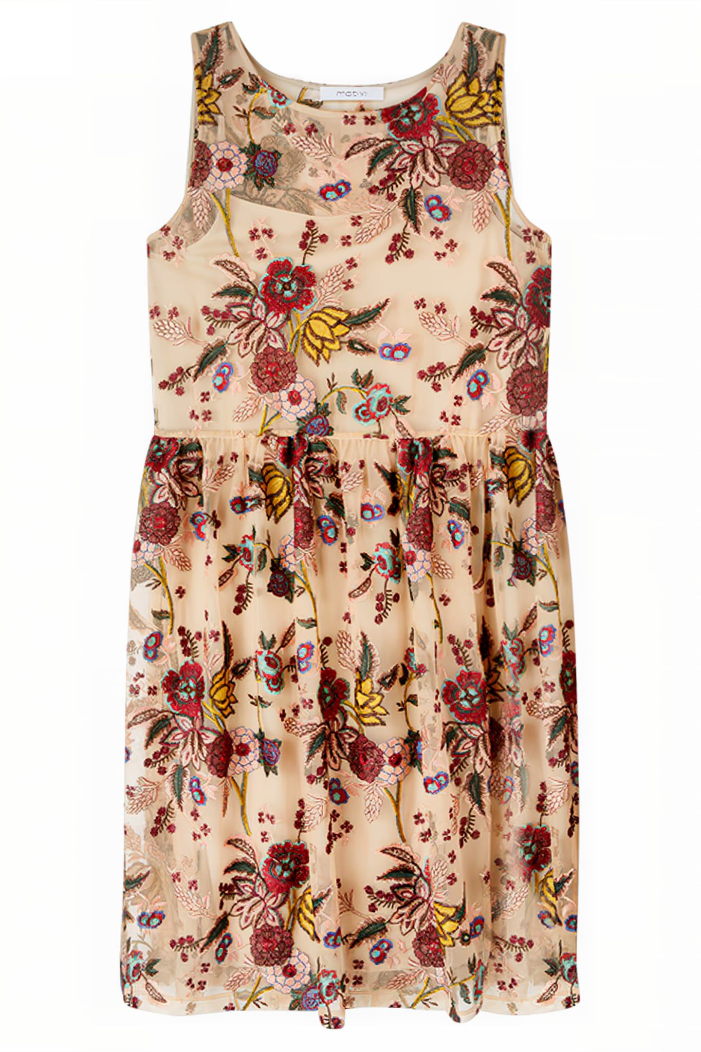 SHORT EMBROIDERED TULLE DRESS RED 3