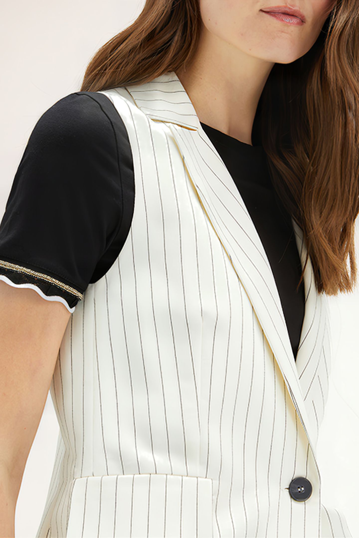 STRIPED LONG FLOWING WAISTCOAT WHITE 5