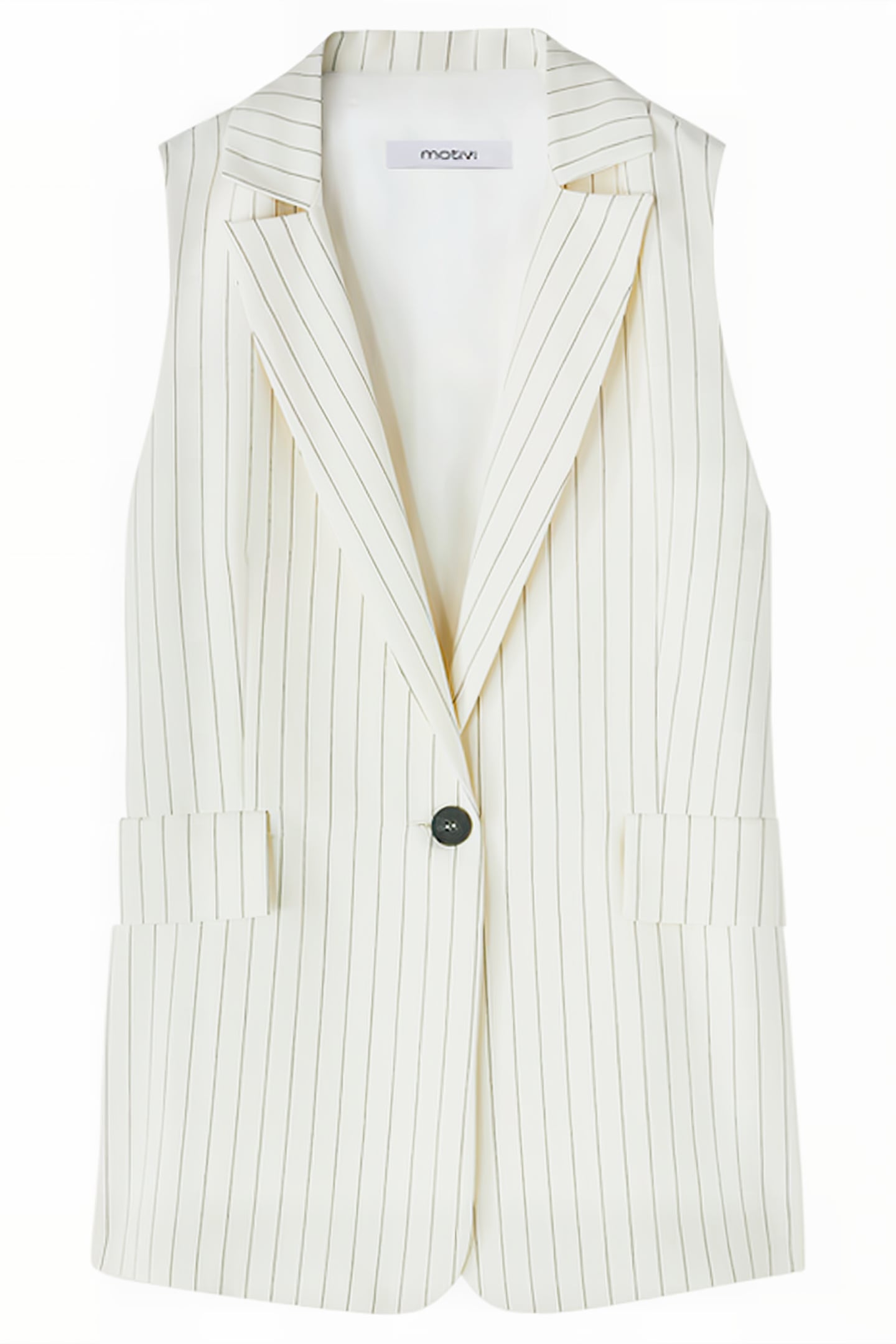 STRIPED LONG FLOWING WAISTCOAT WHITE 4