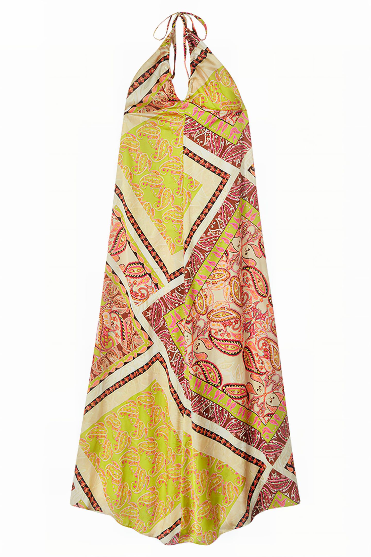 SCARF PATTERN SUMMER DRESS GREEN 3