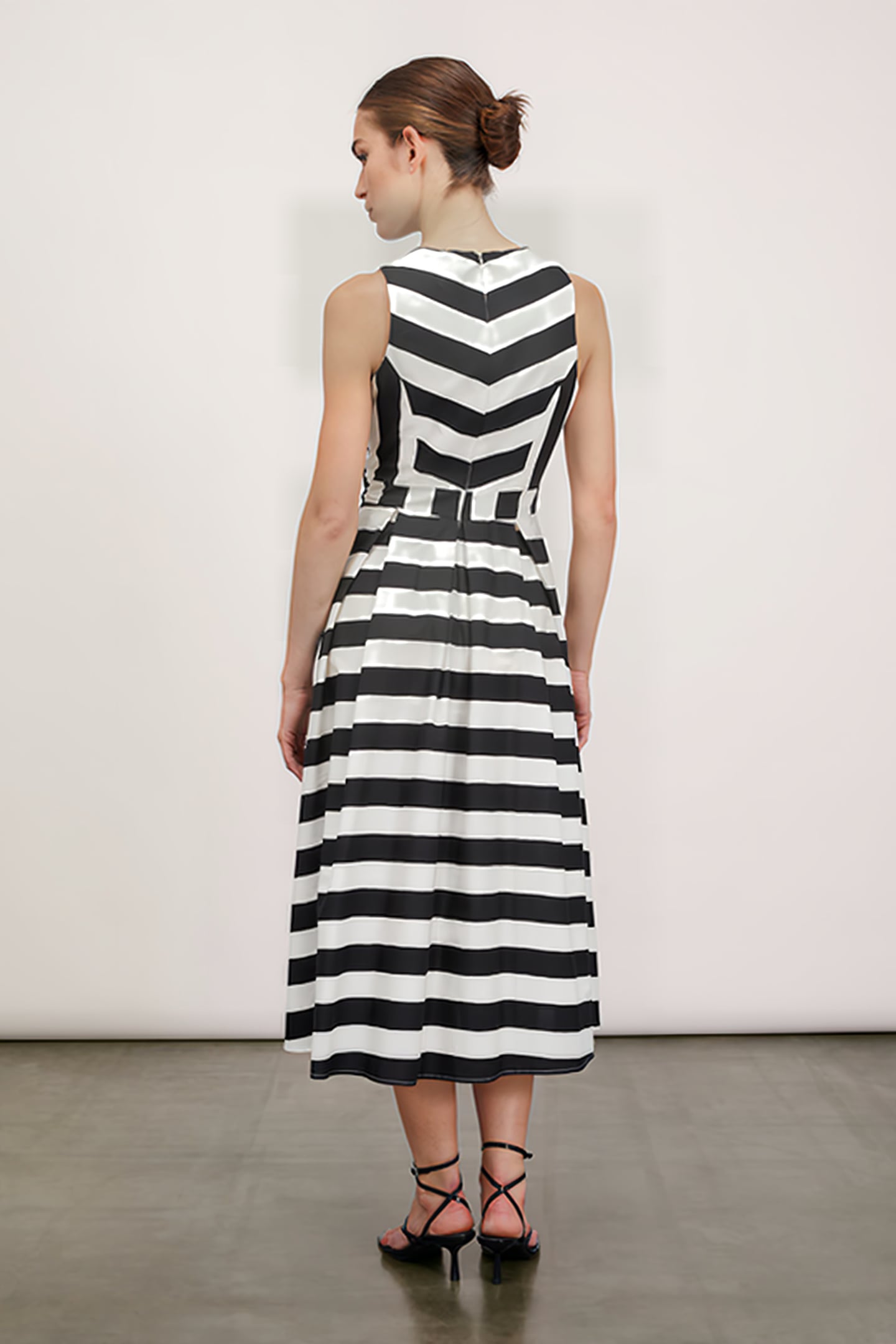 STRIPED MIDI DRESS BLACK 2