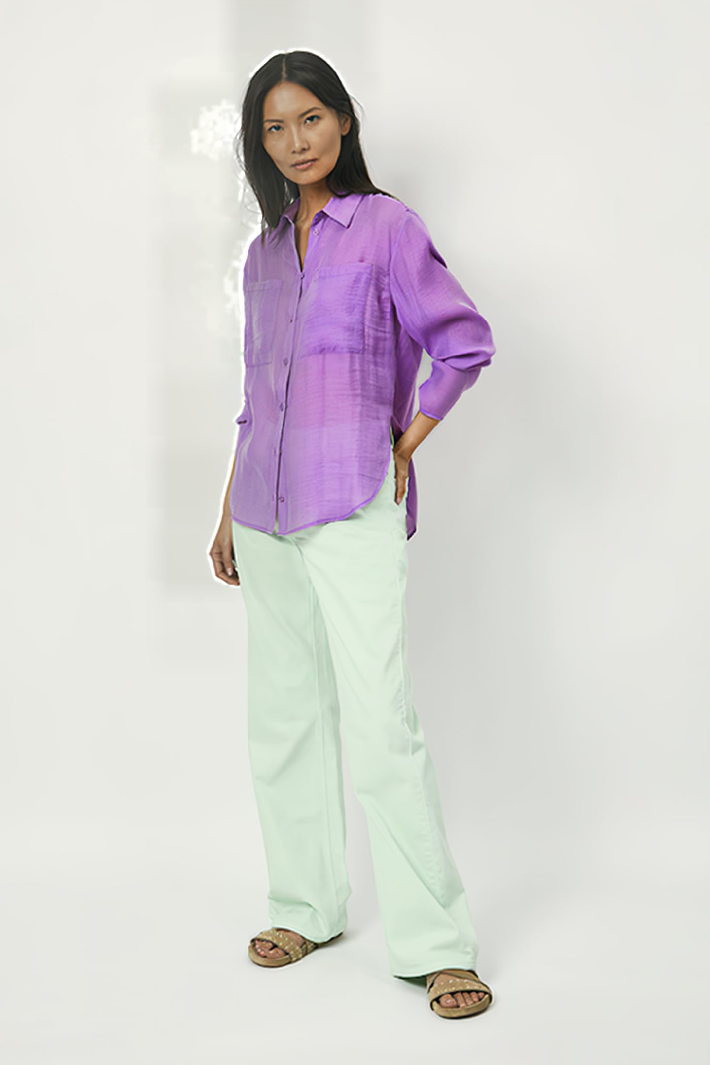 BELLA WIDE LEG JEANS PISTACHIO 6