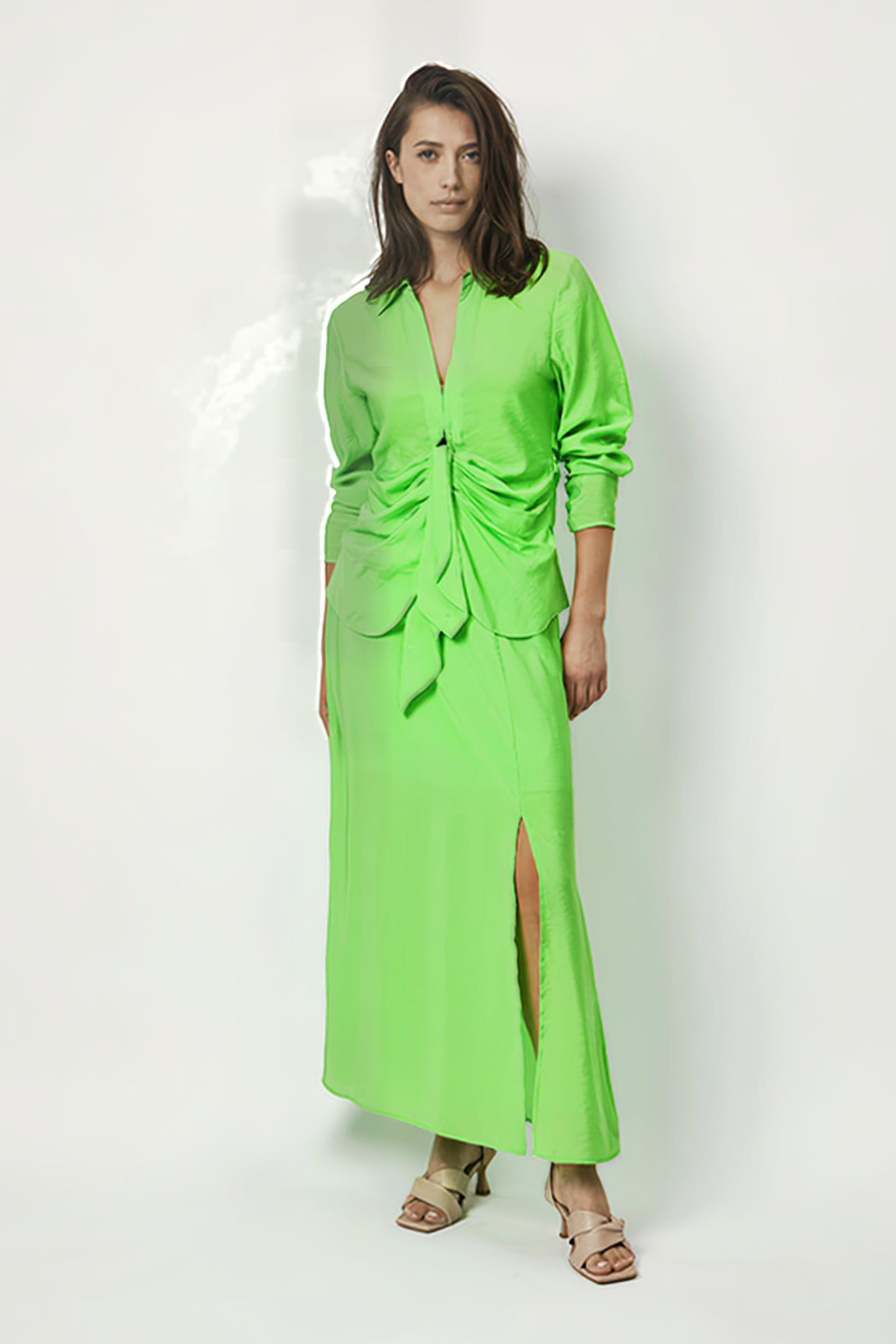 REVERIE LONG SKIRT GREEN FLARE 7