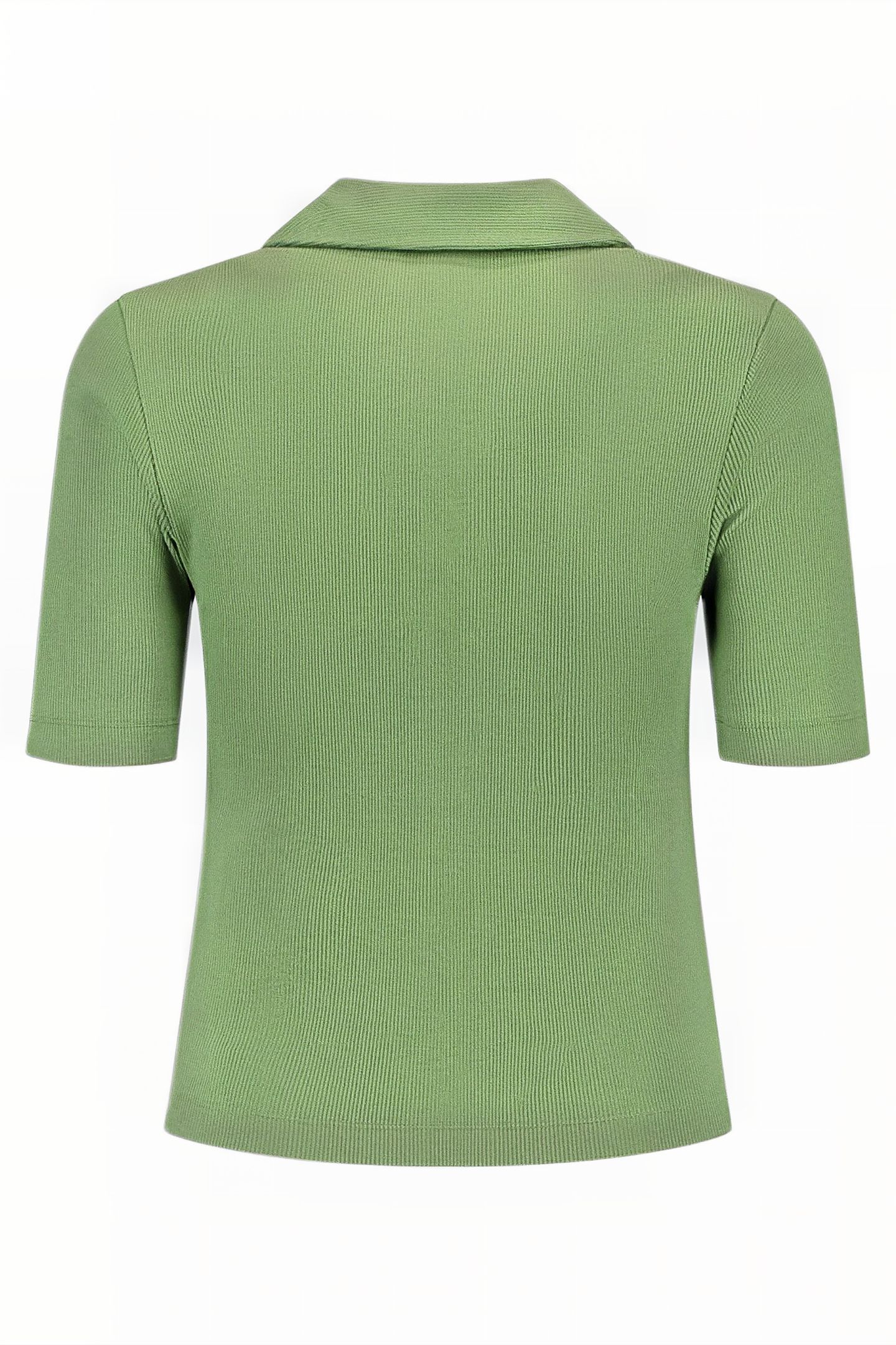 RIB BUTTON T-SHIRT FERN GREEN 2