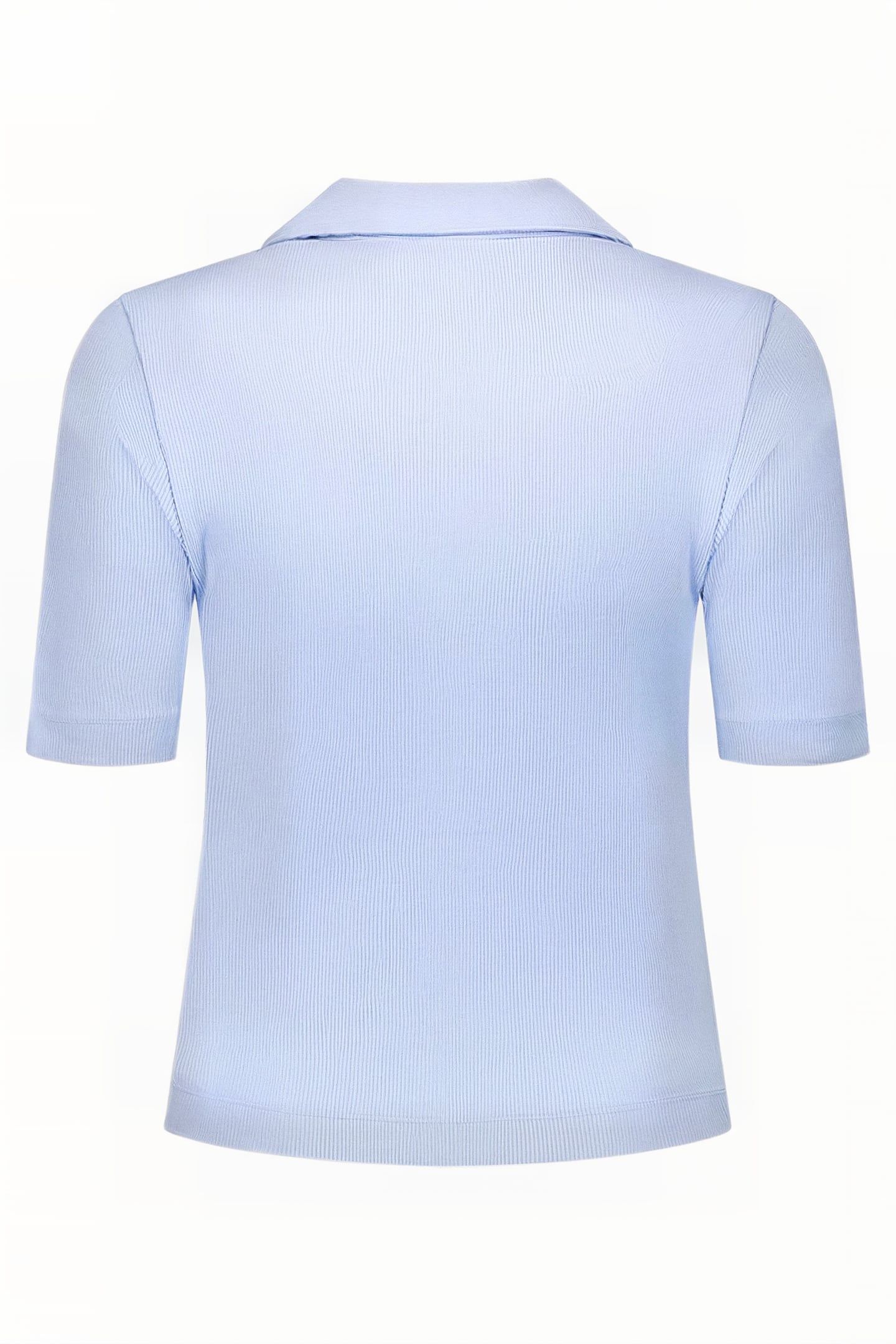 RIB BUTTON T-SHIRT ICE BLUE 2