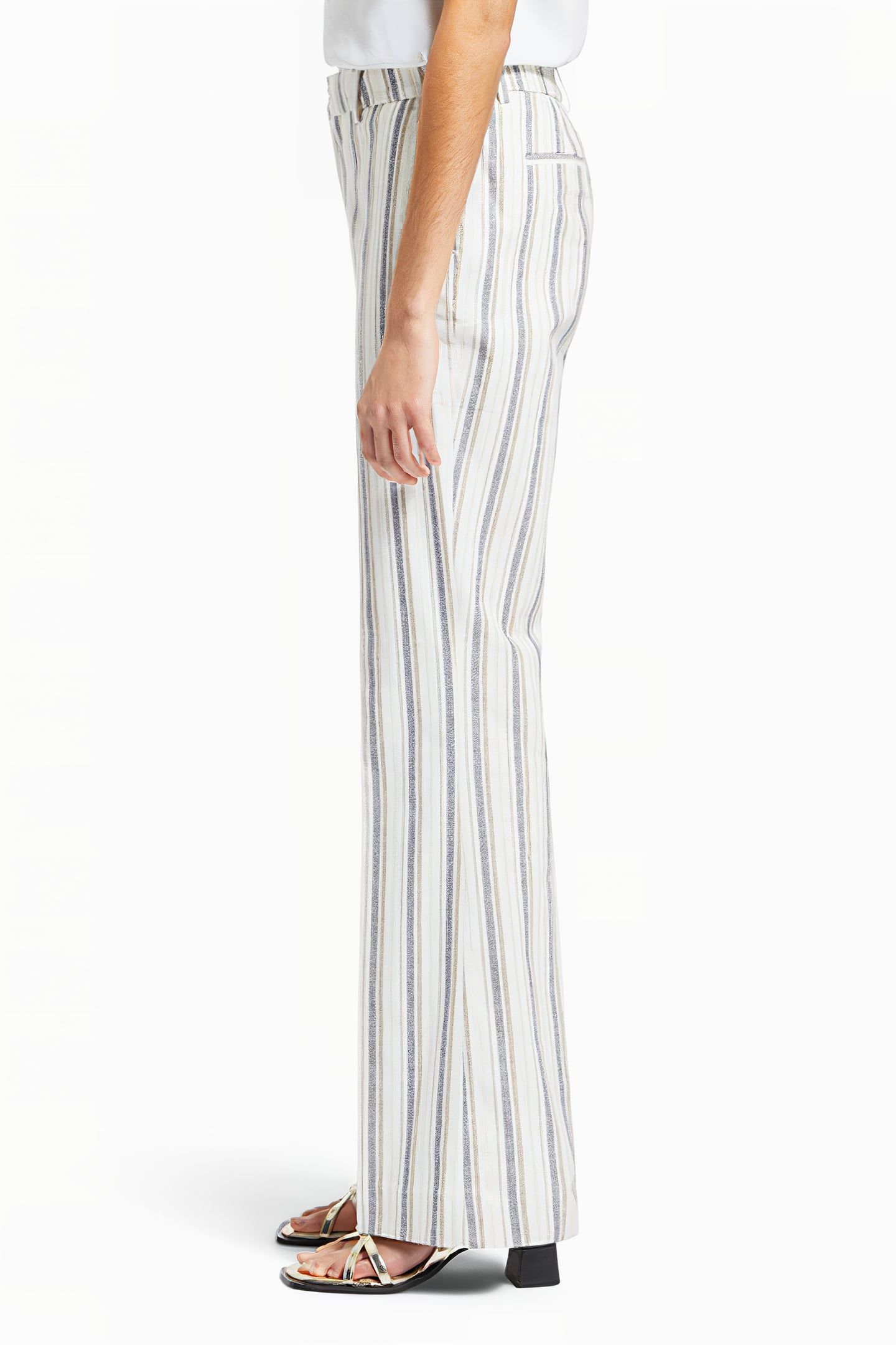 VIOLET LUREX LINEN BLEND PANT LUREX LINEN STRIPE 5