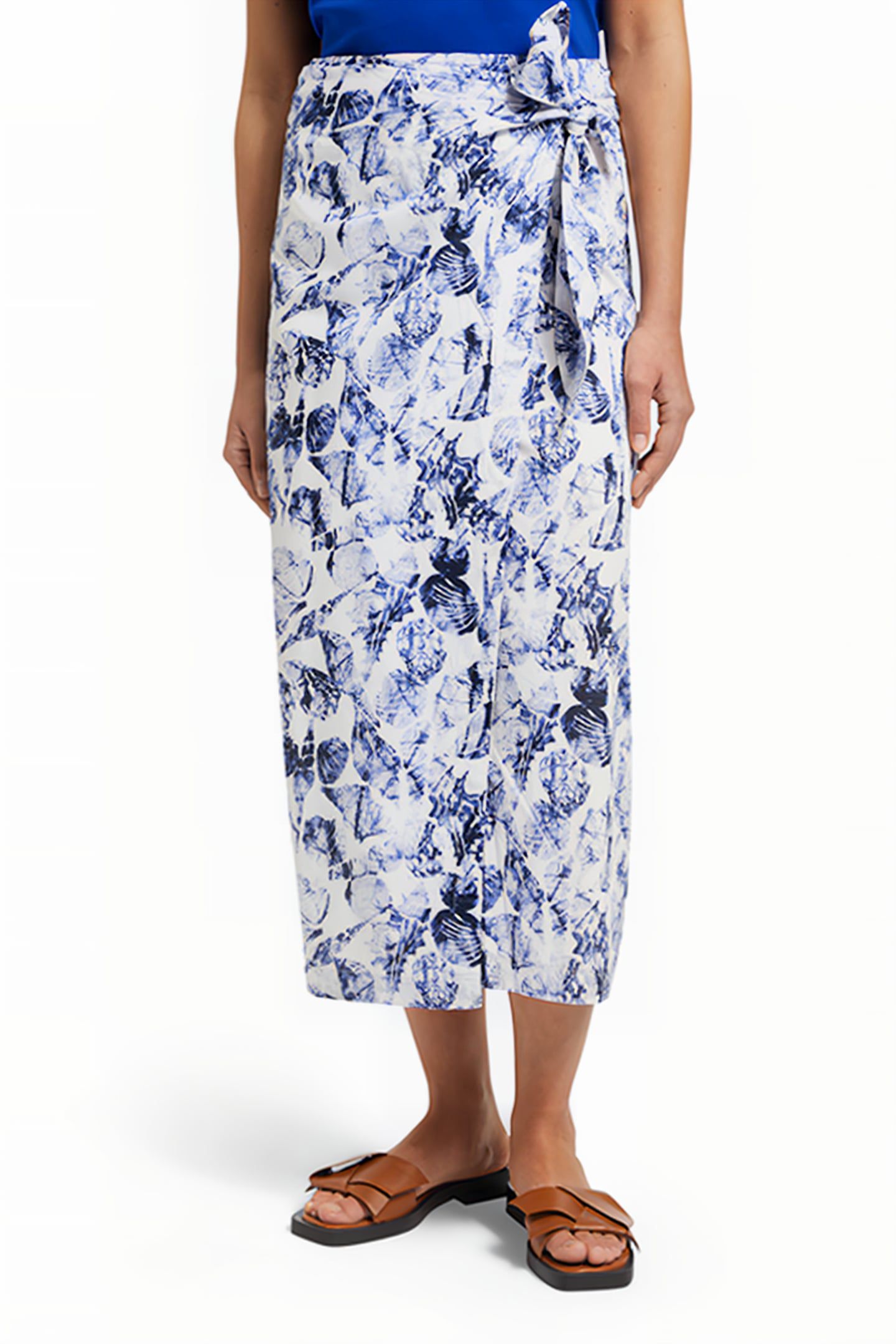 PRINTED MIDI-LENGTH SARONG SHELL BATIK BLUE 1