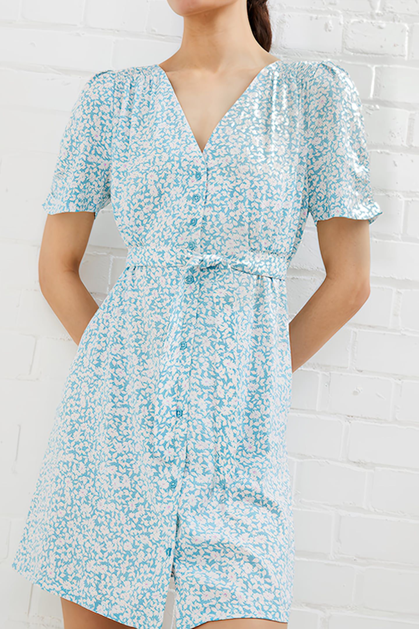 BREYA BUTTON MIDI DRESS STILLWATER 4