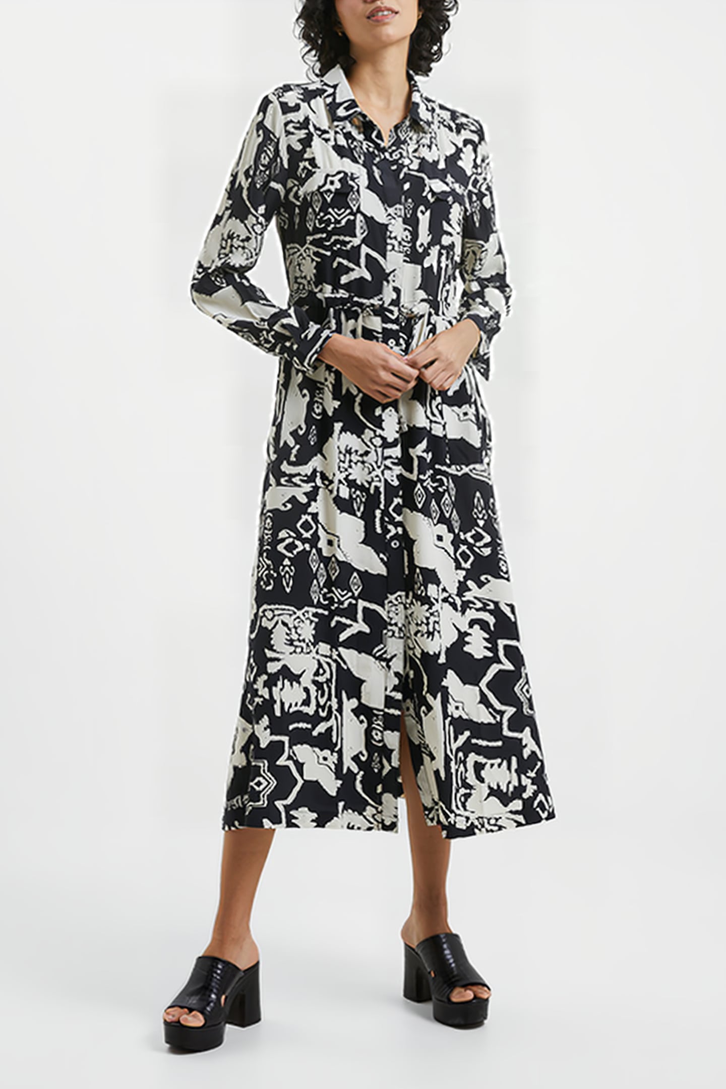 DEON DELPH DRAPE DRS BLACK/CREAM 1