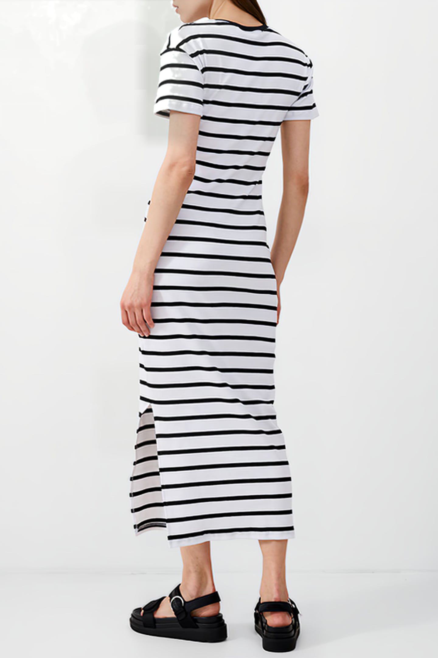 RASSIA STRIPE SS DRESS BLACK/WHITE 2