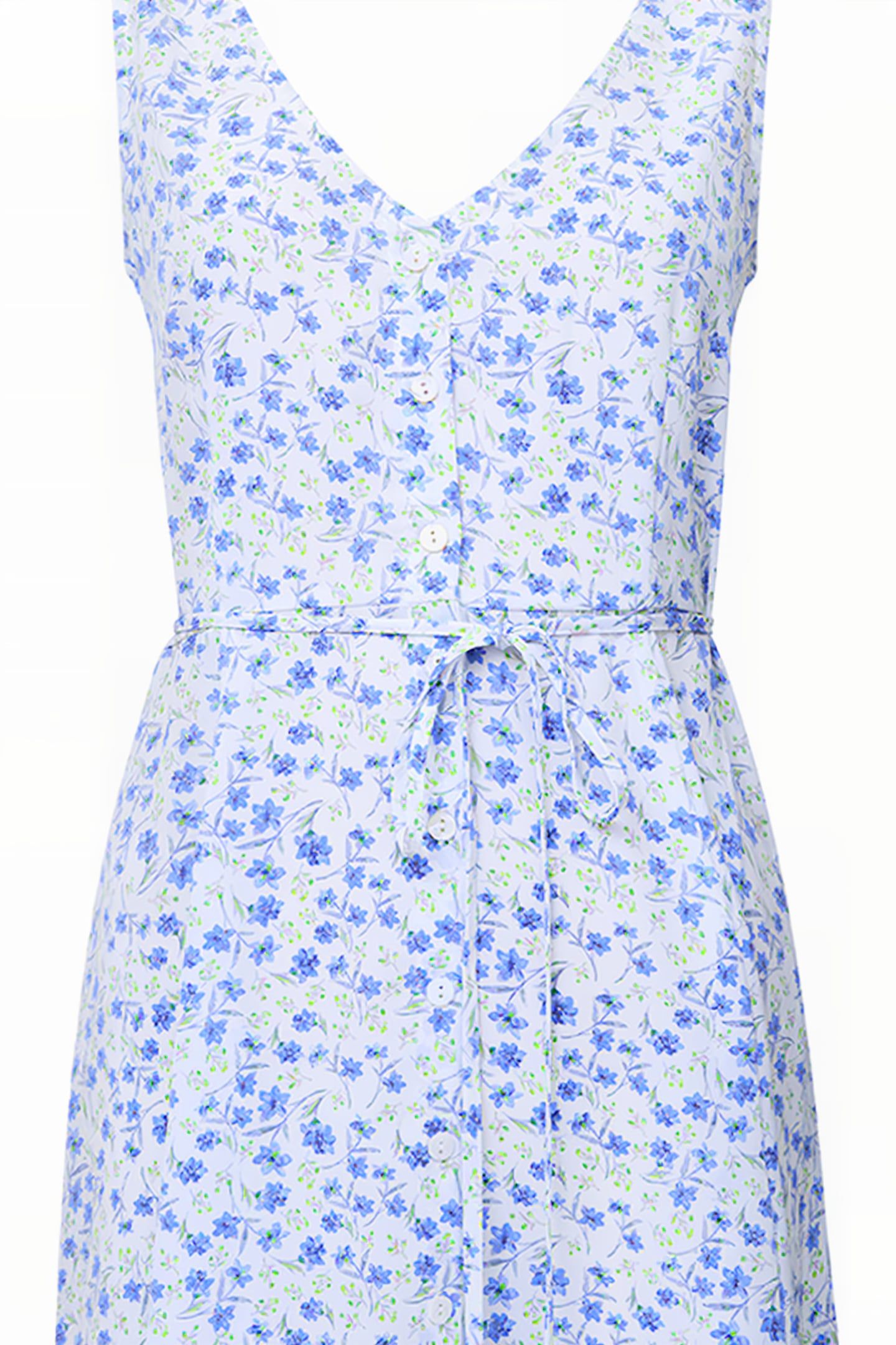 CAMILLE V-NECK SLEEVELESS DRESS SUMMER WHITE 3