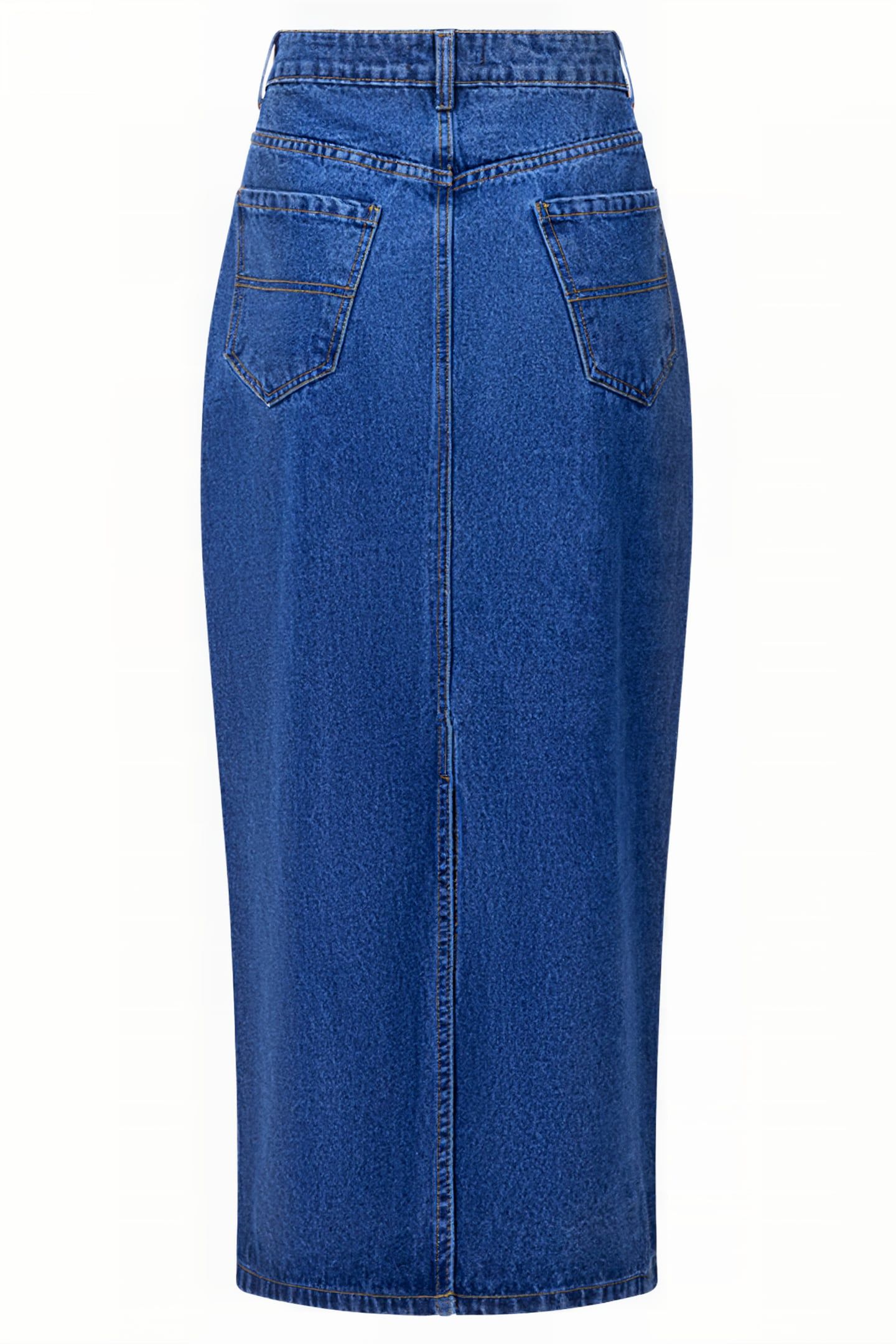 DENIM MIDI BACK SPLIT SKIRT VINTAGE 2