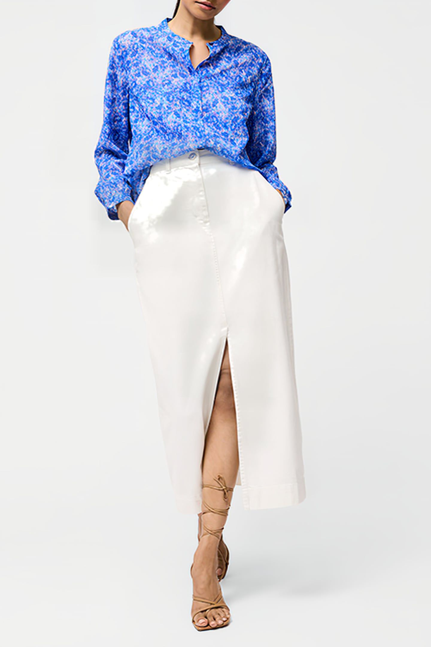 CASS HENLEY BUTTON DOWN TOP BLUE MULTI 2