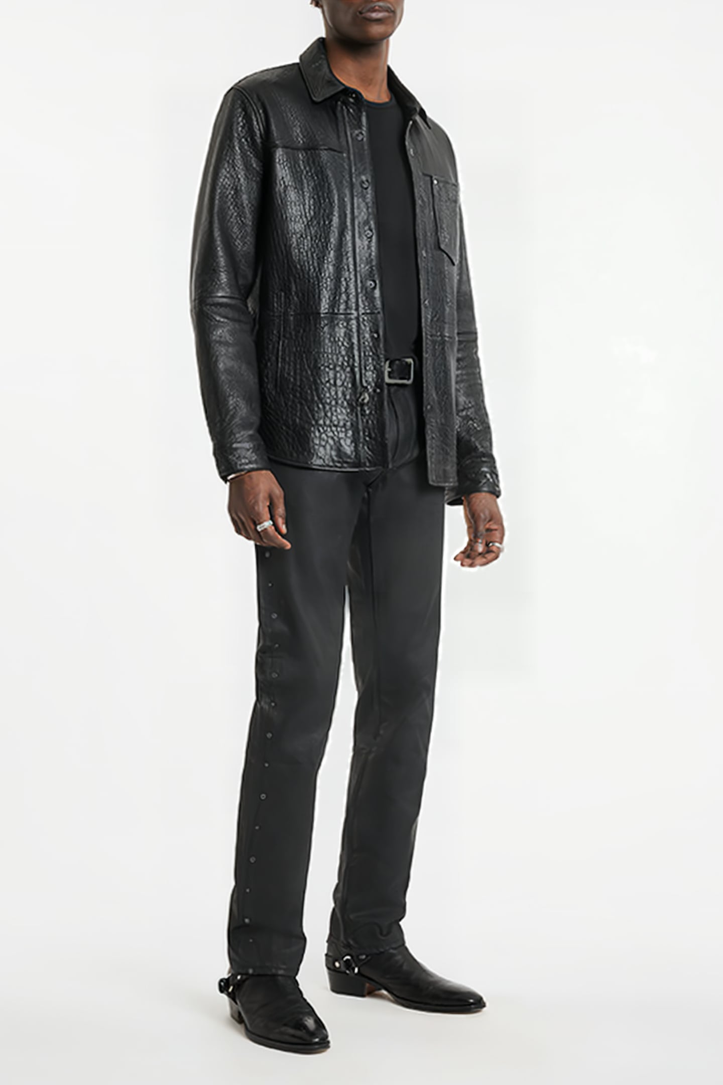 SLIM FIT DENIM WITH STUDS BLACK 2