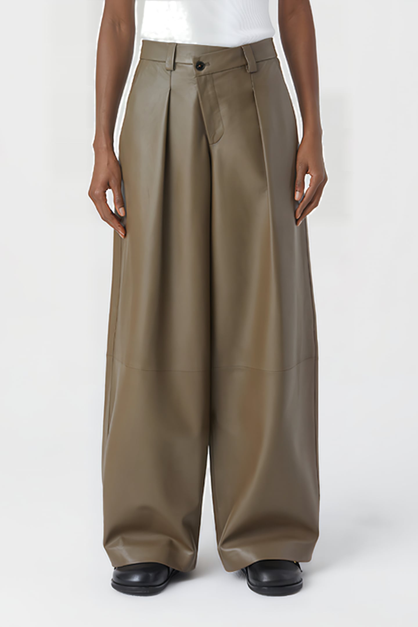 HELSTON LEATHER PANTS OLD PINE 1