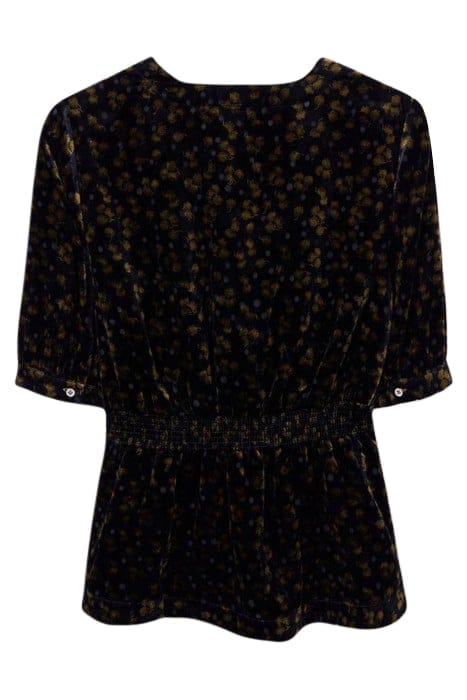 ISABELLE VELVET WRAP TOP GREY MULTI 2