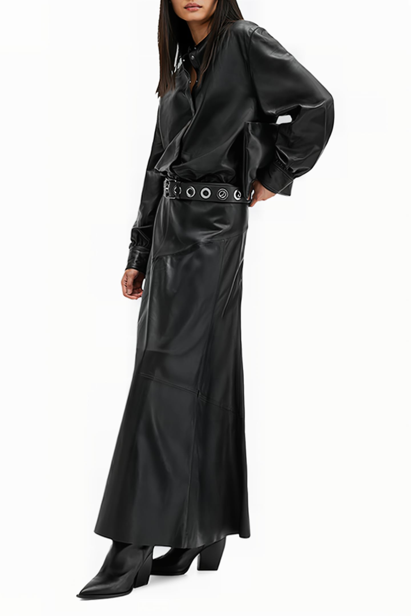 SARA LEATHER SHIRT BLACK 5