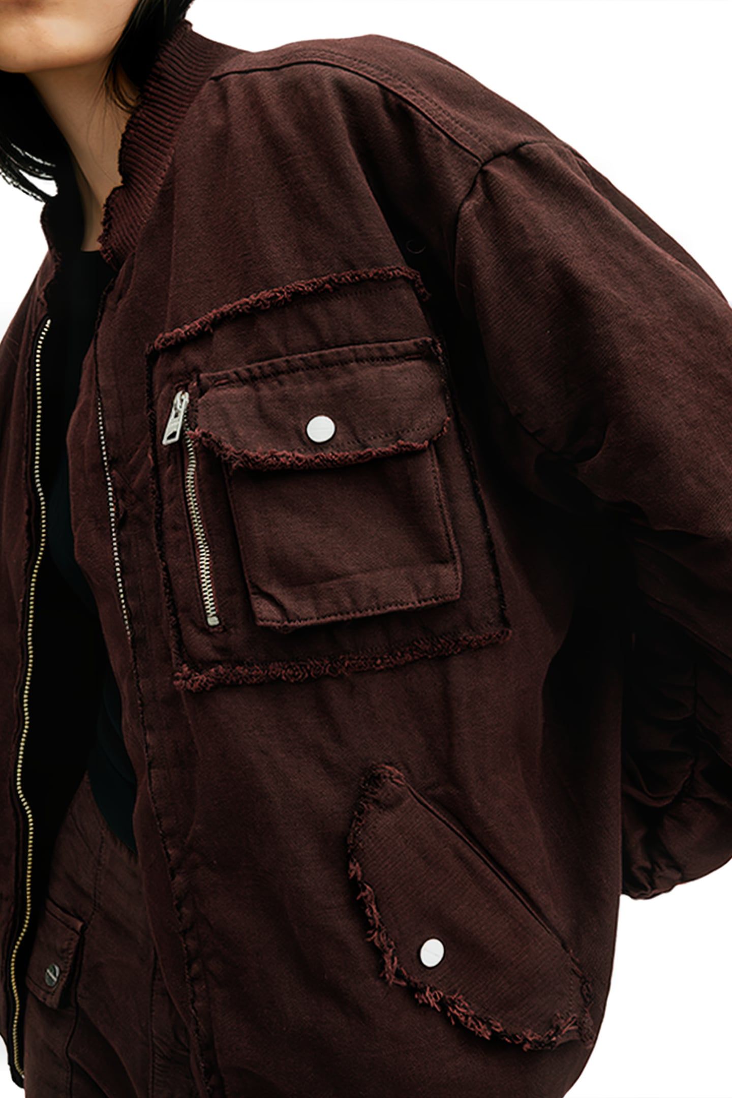 RUE BOMBER JACKET DARK WINE RED 8