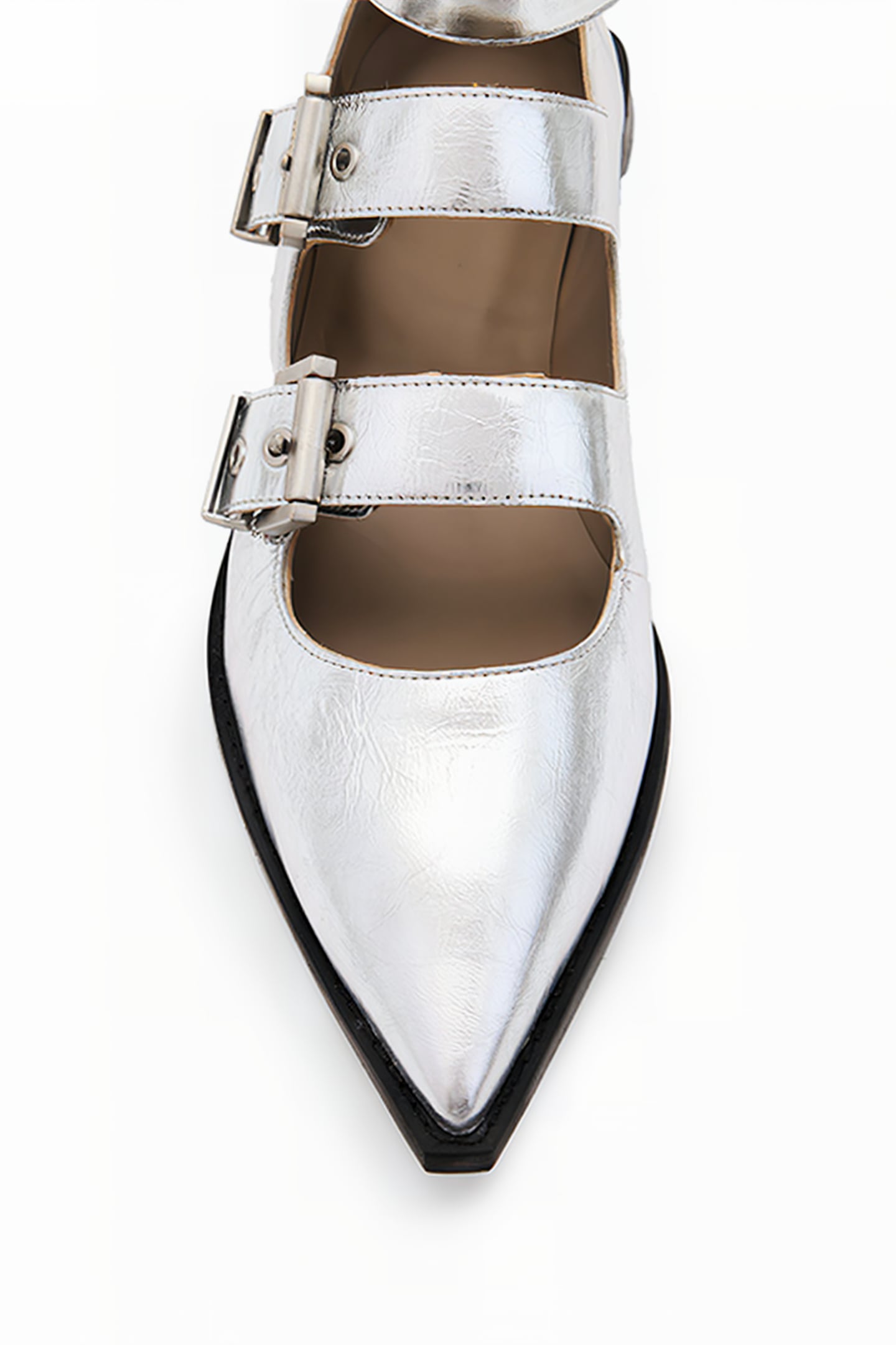 SUSAN BUCKLE SHOE SILVER 6