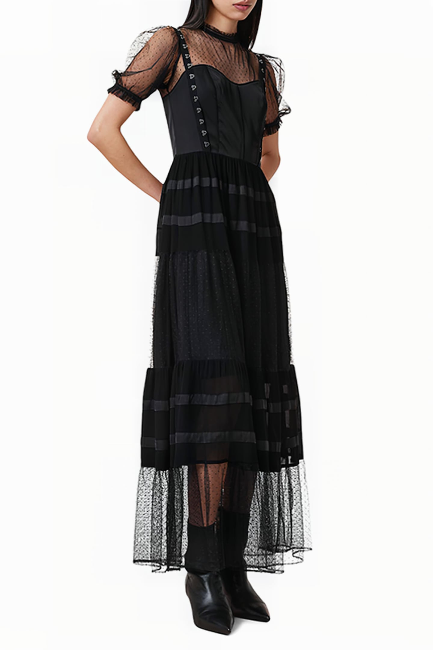 RYLA DOT DRESS BLACK 5
