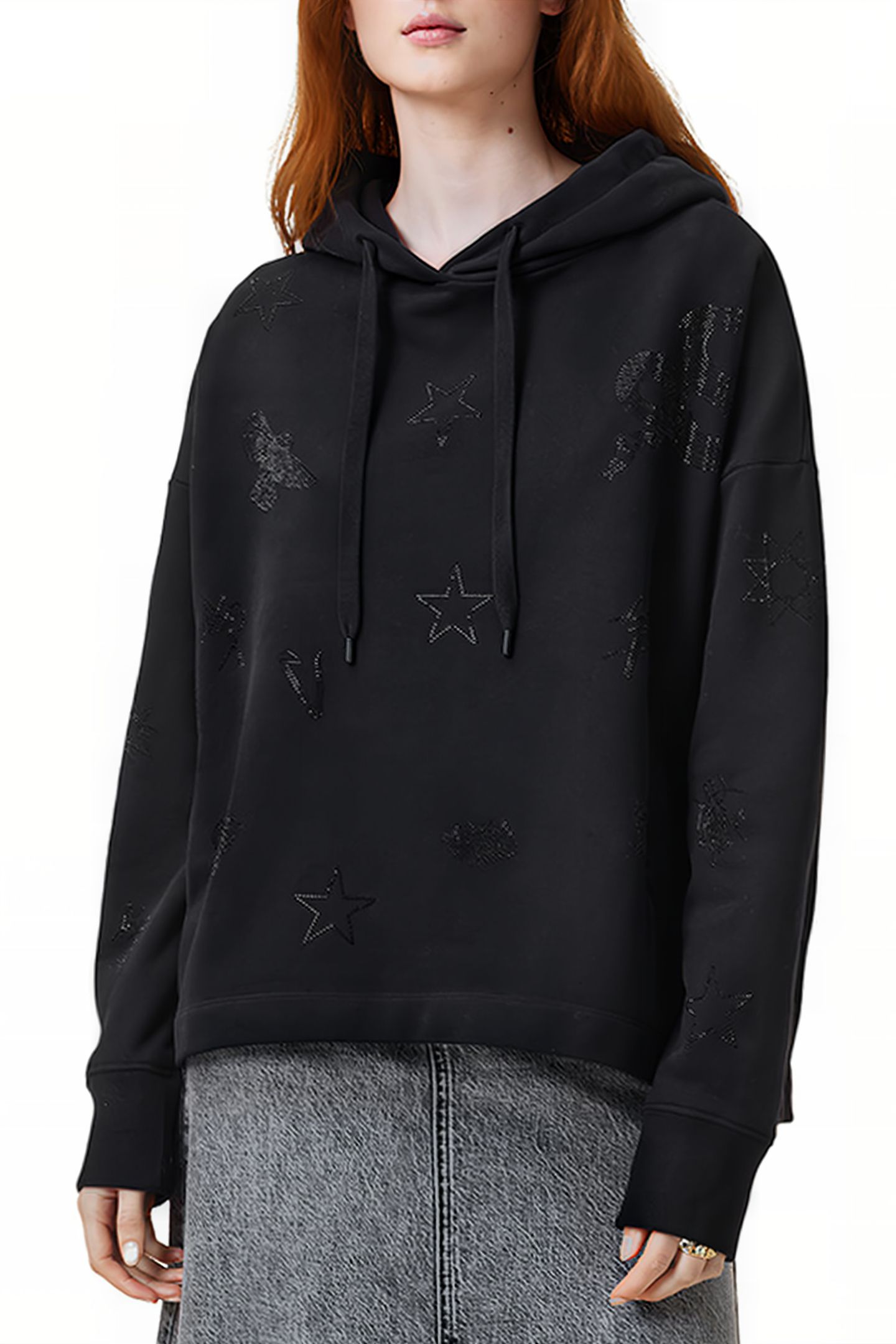ETIE EMB ROSE HOODY BLACK 1