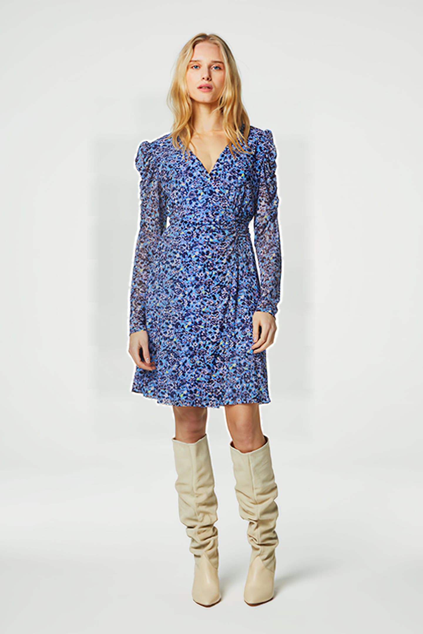 FLAKE DRESS VIOLETTA/BLACK 1