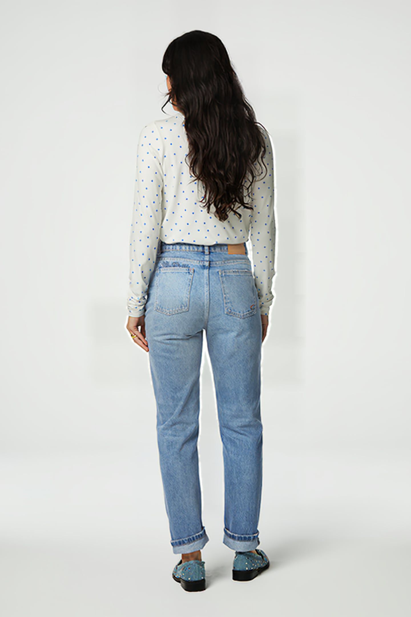 JADE TOP CREAM WHITE / BLUE 2