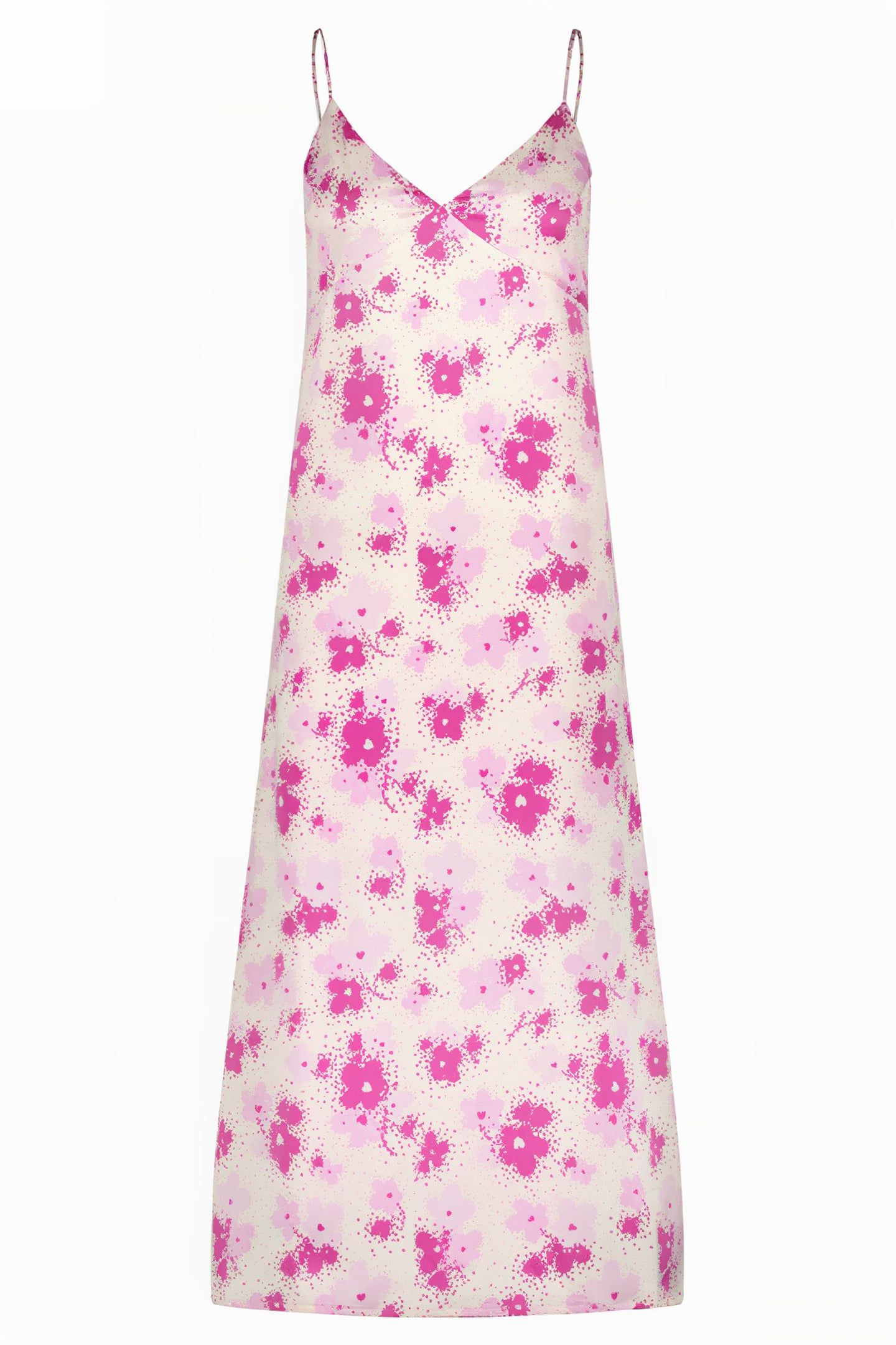 LISA DRESS HOT PINK/CREAM WHITE 3
