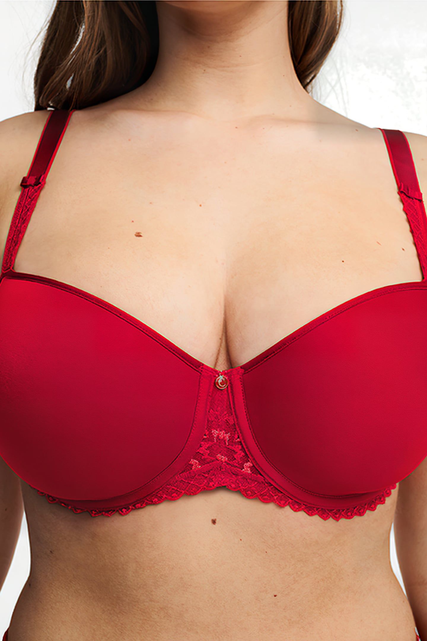 CO BRA TSHIRT HALF CUP MEMORY SCARLET/PEACH 3
