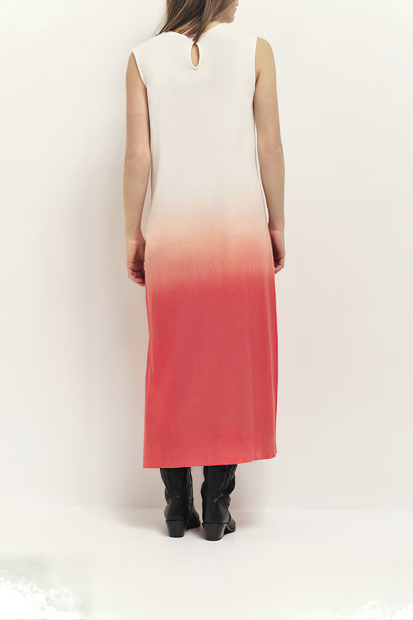 RIVO - DEEP DYE EFFECT CORAL KNIT MAXI DRESS 2